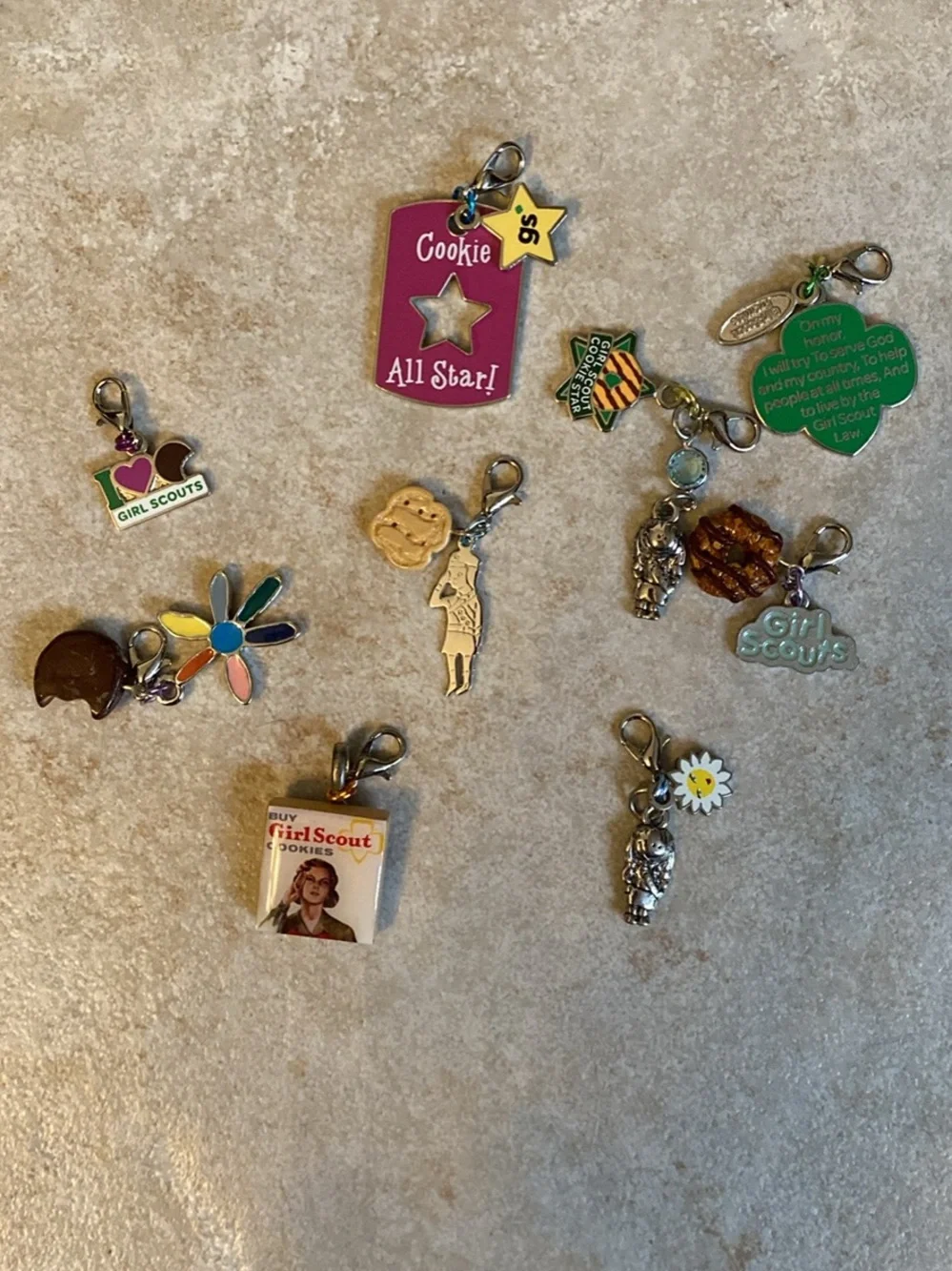 Girl Scout Charm Set of 9